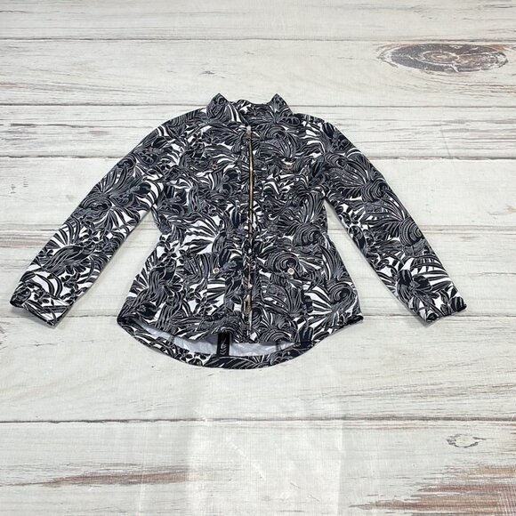 White House Black Market WHBM Jacket Coat Tropical Floral Size Medium M - Picture 12 of 17